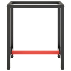 Cadre de banc de travail Noir et rouge mat 70x50x79 cm Métal  