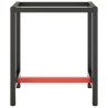 Cadre de banc de travail Noir et rouge mat 70x50x79 cm Métal  