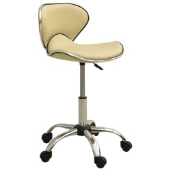 Chaise de bureau Crème Similicuir 