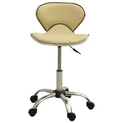 Chaise de bureau Crème Similicuir 
