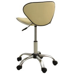 Chaise de bureau Crème Similicuir 