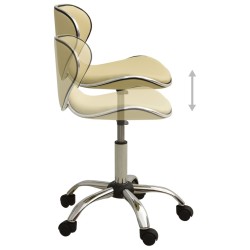 Chaise de bureau Crème Similicuir 