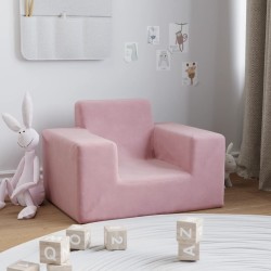 Canapé pour enfants Rose Peluche douce 