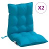 Coussins de chaise à dossier bas lot de 2 bleu clair 