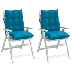 Coussins de chaise à dossier bas lot de 2 bleu clair 