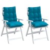 Coussins de chaise à dossier bas lot de 2 bleu clair 