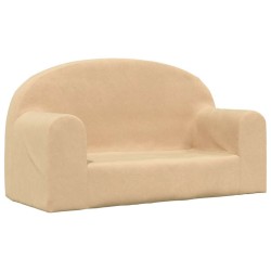 Canapé pour enfants 2 places crème peluche douce 