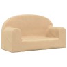 Canapé pour enfants 2 places crème peluche douce 