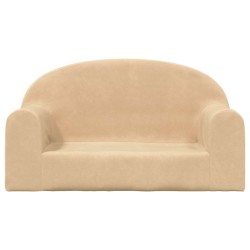 Canapé pour enfants 2 places crème peluche douce 
