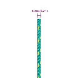 Corde de bateau Vert 6 mm 250 m Polypropylène 