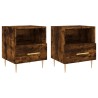Tables de chevet 2pcs chêne fumé 40x35x47,5cm bois d’ingénierie 