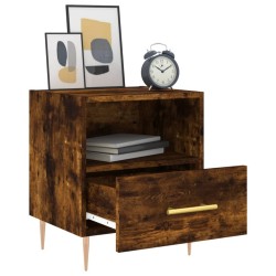 Tables de chevet 2pcs chêne fumé 40x35x47,5cm bois d’ingénierie 