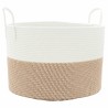 Panier de rangement marron et blanc Ø51x33 cm coton 