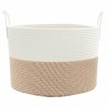 Panier de rangement marron et blanc Ø51x33 cm coton 