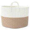 Panier de rangement marron et blanc Ø51x33 cm coton 