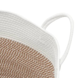 Panier de rangement marron et blanc Ø51x33 cm coton 