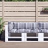 Coussins de palette 3 pcs carreaux gris tissu 
