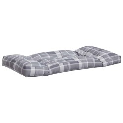 Coussins de palette 3 pcs carreaux gris tissu 