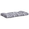 Coussins de palette 3 pcs carreaux gris tissu 