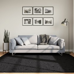Tapis shaggy PAMPLONA poils longs moderne noir 200x200 cm 