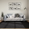 Tapis shaggy PAMPLONA poils longs moderne noir 200x200 cm 