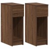 Tables de chevet avec tiroir 2 pcs chêne marron 20x36x60 cm 