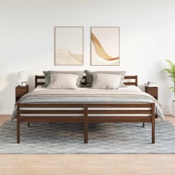 Tables de chevet avec tiroir 2 pcs chêne marron 20x36x60 cm 