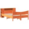 Cadre de lit sans matelas cire marron 120x190cm bois pin massif 