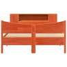 Cadre de lit sans matelas cire marron 120x190cm bois pin massif 
