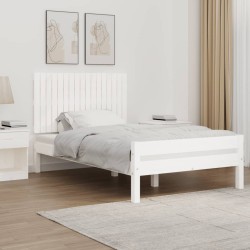 Tête de lit murale Blanc 108x3x60 cm Bois massif de pin 