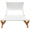 Lit repos avec auvent 165x203x126 cm Bois courbé massif Crème 