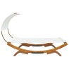 Lit repos avec auvent 165x203x126 cm Bois courbé massif Crème 