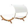Lit repos avec auvent 165x203x126 cm Bois courbé massif Crème 