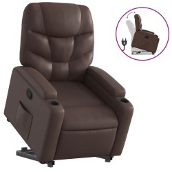 Fauteuil inclinable marron similicuir 