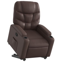 Fauteuil inclinable marron similicuir 