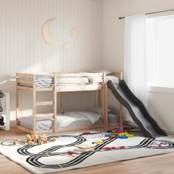 Lit superposé avec toboggan et échelle sans matelas 90x200 cm 