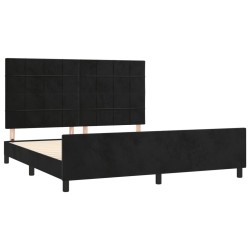 Cadre de lit sans matelas noir velours 
