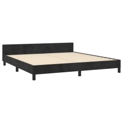 Cadre de lit sans matelas noir velours 