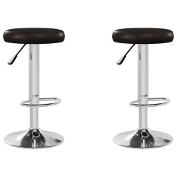 Tabourets de bar lot de 2 marron similicuir 