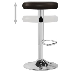 Tabourets de bar lot de 2 marron similicuir 