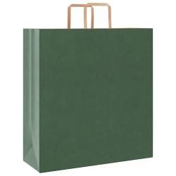 Sacs en papier 50 pcs avec poignées vert 45x17x48 cm 