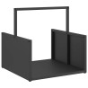 Portant de bois chauffage noir 40x40x40 cm 