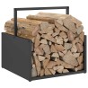 Portant de bois chauffage noir 40x40x40 cm 