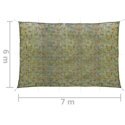 Filet de camouflage avec sac de rangement 6x7 m Vert 