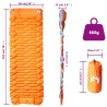 Matelas de camping autogonflant avec oreiller 1 personne orange 