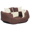 Coussin réversible lavable de chien Marron et crème 65x50x20 cm 