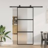 Porte coulissante avec kit de quincaillerie noir 90x205 cm 