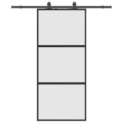 Porte coulissante avec kit de quincaillerie noir 90x205 cm 