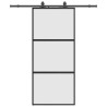 Porte coulissante avec kit de quincaillerie noir 90x205 cm 