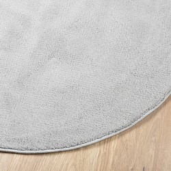 Tapis OVIEDO à poils courts gris Ø 120 cm 